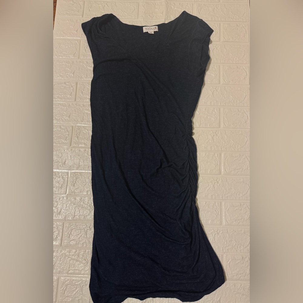 Velvet by Graham and Spencer Scoop Neck Blue Dress Size XL Soft Fabric Stretch